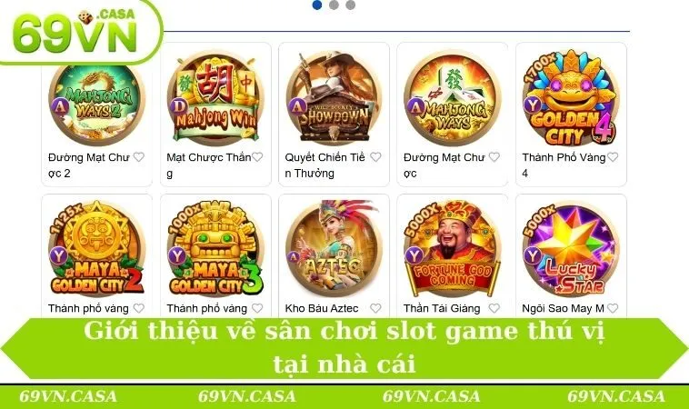 Nổ hũ 69VN 1 Giới thiệu về sân chơi slot game thú vị tại nhà cái